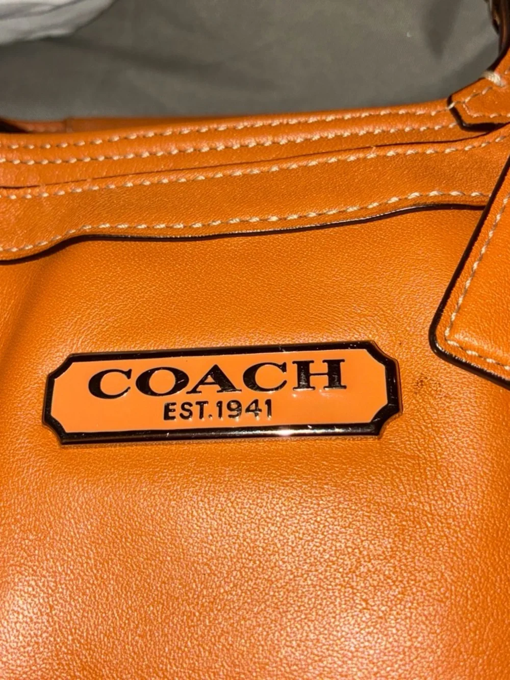 COACH Orange Leather Shoulder Bag